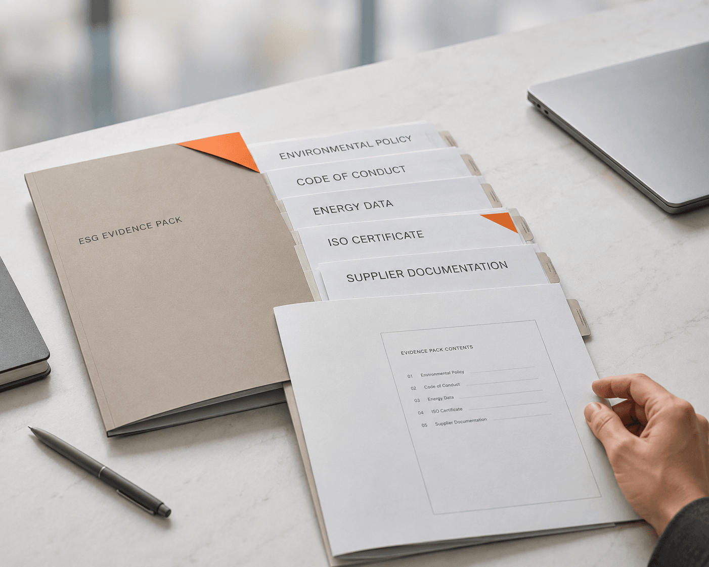 Company policies and supporting documentation organised for internal review